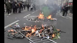 Réforme des retraites  nouvelles manifestations en France [upl. by Oslec]