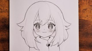 How to Draw Anime  Easy cute girl Drawing step by step [upl. by Nosirrah]