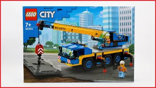 Lego City Mobile Crane 60324 review [upl. by Enelam]