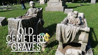 OLD Cemetery Graves  Strange Creepy amp Beautiful Headstones  Tombstones  Grave Robbers  Tombs 👀 [upl. by Arad]