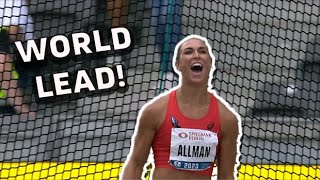 Valarie Allman Throws HUGE Discus World Lead At Continental Tour Berlin [upl. by Aitnuahs]