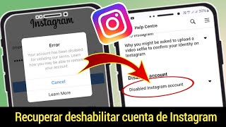 Cómo recuperar una cuenta de Instagram DESACTIVADA  Nuevo método 2024 [upl. by Anerom868]