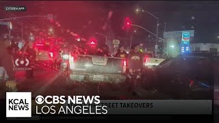 Multiple street takeovers overnight in South LA [upl. by Leeth]