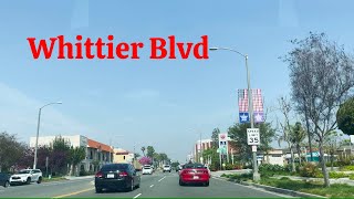 Drive along Whittier Blvd in Whittier CA from Calmada Ave to I605 Freeway [upl. by Costello]