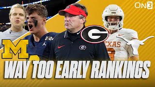 WAY TOO EARLY 2024 College Football Rankings  Michigan Georgia Texas Alabama Oregon [upl. by Nehgam542]