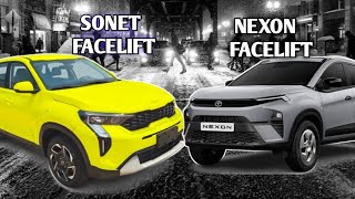 sonet vs nexon  sonet facelift 2024 vs nexon facelift price all details review TATA KIA [upl. by Male]