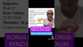 bonus Renzi 100 euro nuovi pagamenti youtube pagamenti shortvideos viralvideos viral shorts [upl. by Bibah]