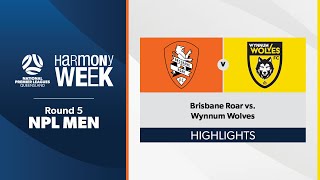 NPL Men Round 5  Brisbane Roar vs Wynnum Wolves Highlights [upl. by Htbazile424]