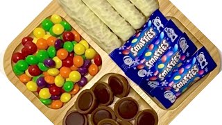 Satisfying ASMR • Filling platter with sweets • Twix • Smarties • Skittles • Relaxing sounds [upl. by Aidnama294]