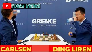 Magnus Carlsen 2823 vs Ding Liren 2818  GRENKE Chess Classic and Open 2024R3 [upl. by Bard]