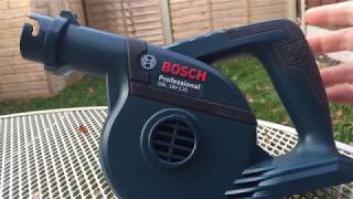 Bosch GBL 18V120 blower on leaves  Makita leaf attachment bodge [upl. by Adelaide383]