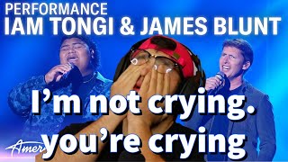 Iam Tongi amp James Blunt perform Monsters TOGETHER  REACTION [upl. by Esinej]