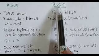 Difference between acid amp base class 10th  Acid base and salt [upl. by Anigue]