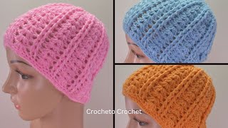 Crochet Easy Women Beanie \ Hat [upl. by Nnylaj]