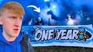 I Joined Europes CRAZIEST NonLeague Fans to Celebrate ONE Year 🧨 [upl. by Anavas]