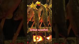 Charcoal grilled sweetfish ayu japanesefood viralvideo viral2024 [upl. by Ennahtur]