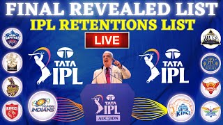 🔴IPL Live Retention 2025  RCB CSK MI KKR SRH DC PBKS RRLSG  IPL Retained Players 2025 Live [upl. by Adnauqaj951]