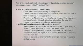 CDOR and CORRA Canadian Bankers Acceptance rate [upl. by Anilra]