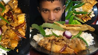 Spicy curry🥵 Pork with citrus 🍊macroptera🤤wak jambil songe chaetjok tikse garo mukbang [upl. by Benita]