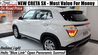 New Creta SX Model  Most Value for Money🔥 Detailed WalkaroundOn Road Price  Creta Sx [upl. by Acinorev]