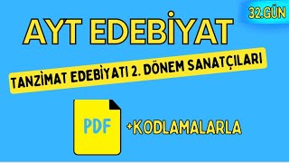 TANZİMAT EDEBİYATI 2DÖNEM SANATÇILARI  65 Günde AYT Edebiyat Kampı  32 GÜN [upl. by Hildegard]