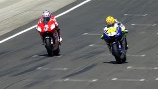 MotoGP Historic Battles  Rossi vs Stoner Laguna Seca 08 [upl. by Orlantha]