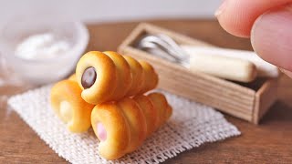 ミニチュア 3種のクリームコロネを樹脂粘土でつくりました How to make miniature food DIY [upl. by Sethrida]