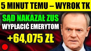 😱 5 MINUT TEMU Sąd ZMUSIŁ ZUS do wypłaty Emeryci dostaną nawet 64 000 złotych Sprawdź czy Ty też [upl. by Rosemari]