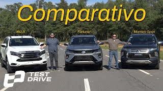 COMPARATIVO Toyota Fortuner  Isuzu MUX  Mitsubishi Montero Sport  Test Drive Paraguay [upl. by Shyamal]