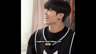 Jk with helium voice 😂😅and their hyungs reaction armydocoment shortvideo btsarmy [upl. by Annohs]