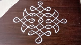 2easy 7dots dailysikku kolamsmelikala muggulukambhineli kolamschukkala mugguluNice Rangoli [upl. by Bum]