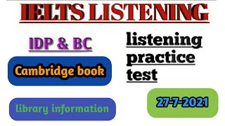 library information ielts listening practice test with answer script [upl. by Norvan]