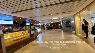 WALKING City Hall to Esplanade MRT via Raffles City [upl. by Wolbrom]