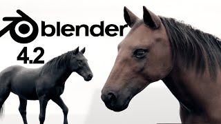 Making a Horse in Blender 42  Timelapse sculpting retopology texturing rigging simulation [upl. by Pazice506]