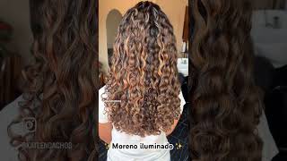 Mechas Moreno iluminado ✨ mechas cacheadas morenoiluminado cacheadas cabeloscacheados [upl. by Sseb]