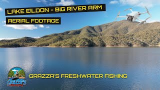 Lake Eildon  Big River Arm Aerial Footage  Grazzas Freshwater Fishing [upl. by Annovahs]