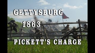 Gettysburg 145th Battle  Picketts Charge Sequence [upl. by Orsa537]