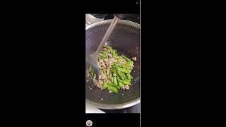 LET’S COOK STIR FRY BEANS WITH MINCED PORKSIMPLE DISH cooking food asmr [upl. by Nylednarb]