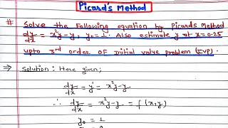 picards method of successive approximation Numerical problem  Numerical Method  Arya Anjum [upl. by Rozalin804]