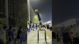 Stunt in public reaction 😳😱 calisthenics  mtb stunts shorts [upl. by Llertnad809]