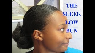 HOW TO A SLEEK LOW BUN ON NATURAL HAIR [upl. by Garate81]