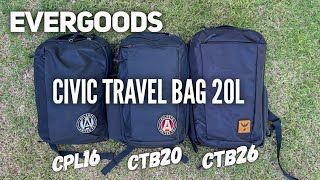 EVERGOODS Civic Travel Bag 20L CTB20 vs the REST  Packed for Pilot Travel 🛫 [upl. by Dlorej]