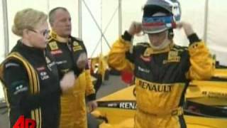 Raw Video Russian PM Putin Drives F1 Car [upl. by Aenil]