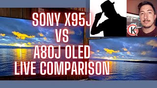 Sony X95J Live Demonstration Vs Sony A80J OLED [upl. by Aia]