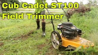 Cub Cadet ST100 Field Trimmer Long Term Review by GettinJunkDone [upl. by Nylissej]