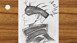 How to draw anime step by step  Easy Gojo Satoru drawing  How to draw for beginners [upl. by Oicul]