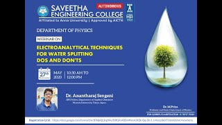 Webinar on quot Electroanalytical Techniques for Water Splitting Dos and Donts” [upl. by Murrell431]