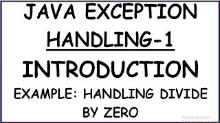 EXCEPTION HANDLING IN JAVA [upl. by Avehsile]