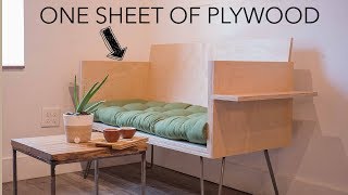 DIY Modern Sofa  How To With 1 Sheet Of Plywood [upl. by Crandall421]