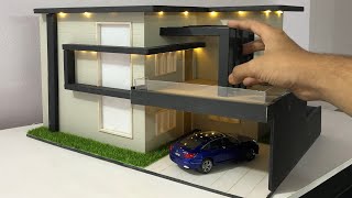 DIY Miniature Realistic Modern Bungalow Modern House with Parking  Miniature City Part 1 [upl. by Delcine856]